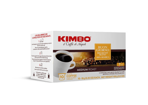 Kimbo Buongiorno Medium Roast K-Cups for Keurig, 10 Count