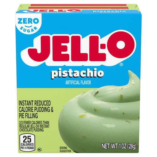 Jell-O Zero Sugar Instant Pudding & Pie Filling Mix, Pistachio, 1 oz (Pack of 12)