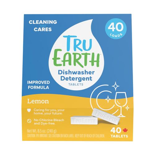 Tru Earth Dishwasher Tablets, Lemon, 40 Tablets