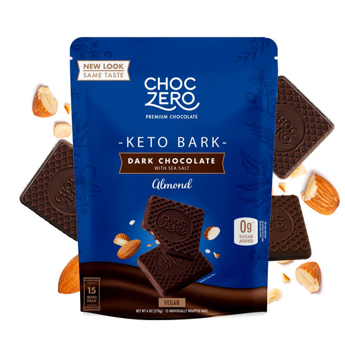 Choczero Almond Dark Chocolate Bark with Sea Salt, 6 oz