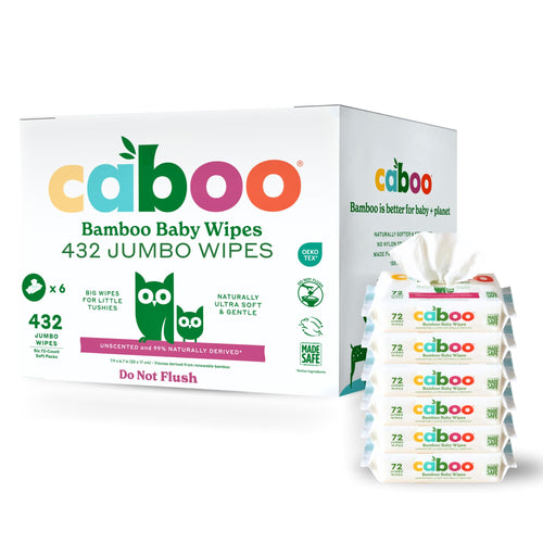 Caboo Bamboo Baby Wipes, Unscented, 72 Count (Pack of 3)