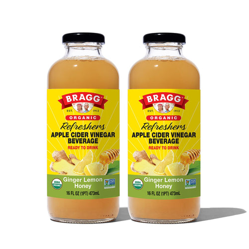 Bragg Ginger Lemon Honey Apple Cider Vinegar Refresher, 16 fl oz (Pack of 2)