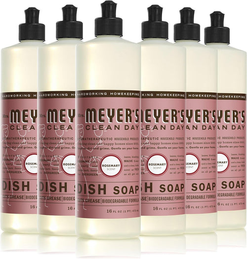 Mrs. Meyer's Clean Day Liquid Dish Soap, Rosemary, 16 fl oz (Pack of 6)