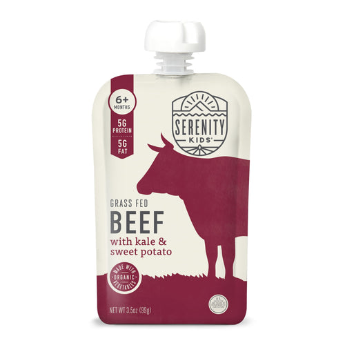 Serenity Kids Organic Beef Puree Baby Food Pouch, 3.5 oz