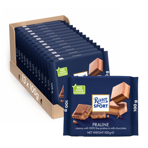 Ritter Sport Nougat Chocolate, 100 g (Pack of 13)