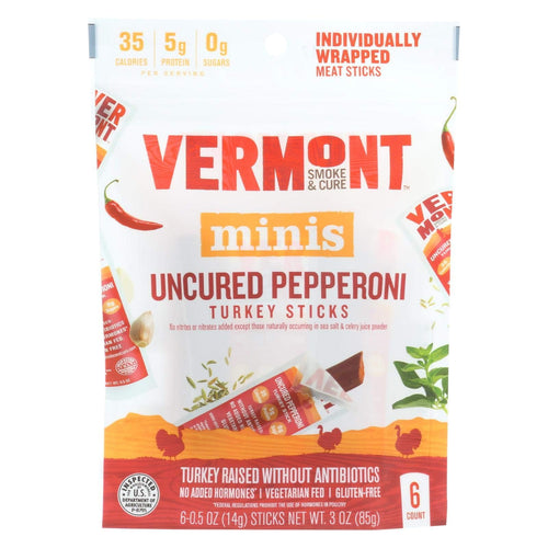 Vermont Uncured Pepperoni Turkey Sticks, 0.5 oz