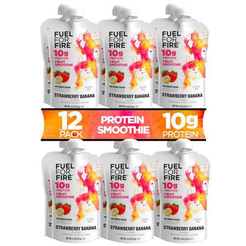 Fuel for Fire Protein Smoothie Pouch, Strawberry Banana, 4.5 oz (Pack of 12)