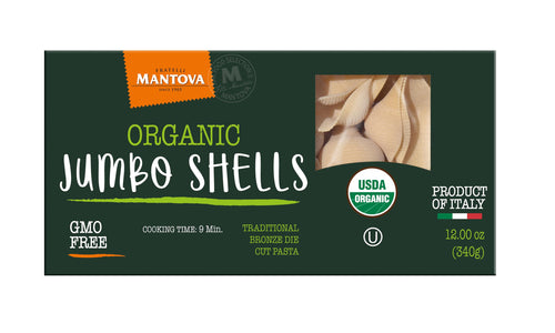 Mantova Organic Jumbo Shells Pasta, 12 oz (Pack of 2)