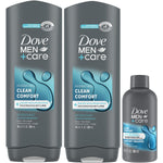 Dove Men+Care Body and Face Wash, Lemon and Cedarwood (Pack of 2) with Travel Size
