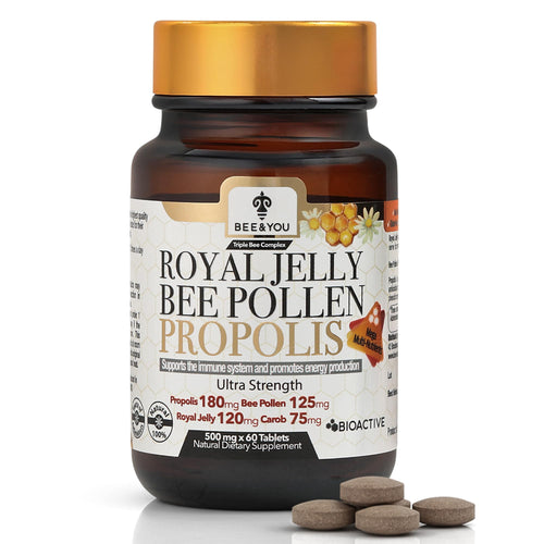 Bee and You Royal Jelly Tablets with Propolis and Bee Pollen, 60 Count