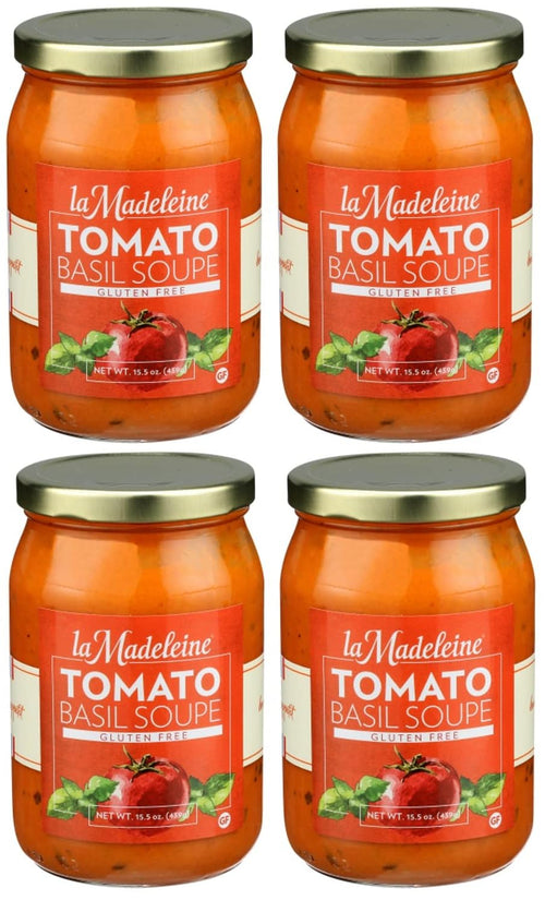 La Madeleine Original Tomato Basil Soup, 15.5 oz Glass Jar (Pack of 4)