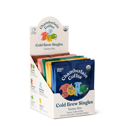 Chamberlain Coffee Classic Variety Instant Cold Brew Singles, 10 Packets