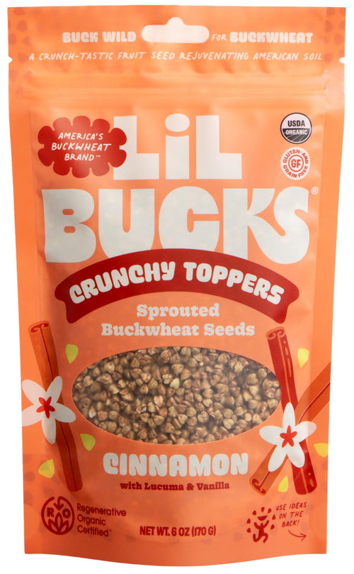 Lil Bucks Sprouted Buckwheat Groats Crunchy Topper, Cinnamon, 6 oz
