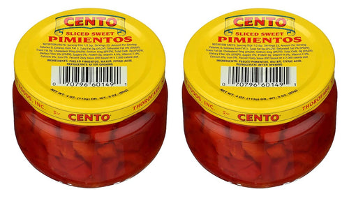 Cento Sliced Pimientos, 4 oz (Pack of 2)