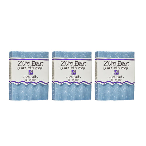 Indigo Wild Zum Goat's Milk Soap Bar, Sea Salt, 3 oz (Pack of 3)