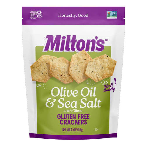 Milton's Gluten-Free Olive Oil & Sea Salt Crackers, 4.5 oz (Pack of 3)