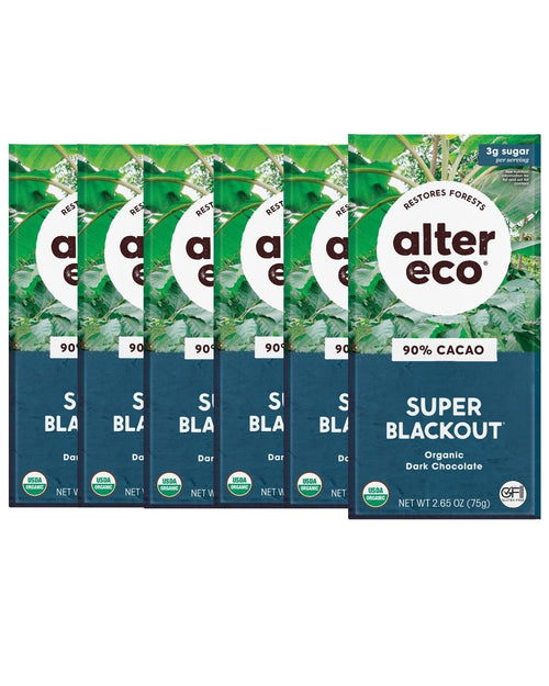 Alter Eco Super Blackout Dark Chocolate Bars (Pack of 6)