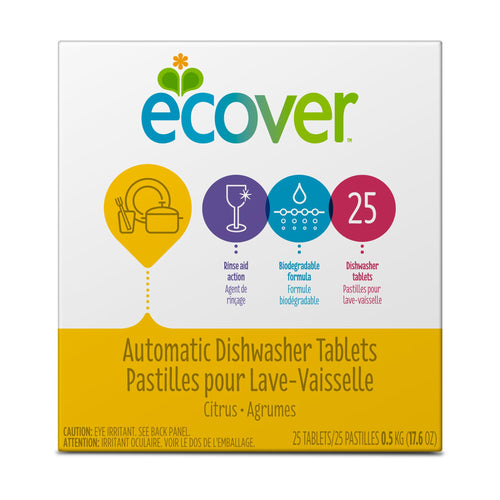 Ecover Citrus Automatic Dishwasher Soap Tablets, 25 Count