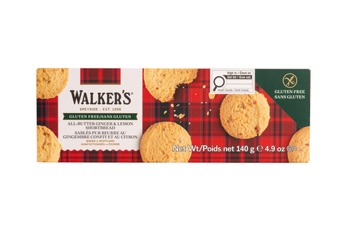 Walkers Gluten Free Pure Butter Ginger & Lemon Shortbread Cookies, 4.9 oz