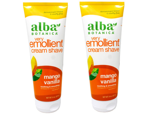 Alba Botanica Mango Vanilla Cream Shave, 8 oz (Pack of 2)