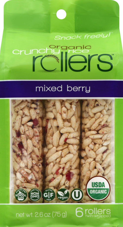 Crunchy Rollers Organic Mixed Berry Rice Rollers, 2.6 oz (6 Count)