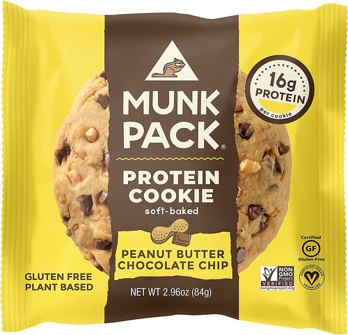Munk Pack Soft Baked Protein Cookie, Peanut Butter Chocolate Chip (Pack of 12)