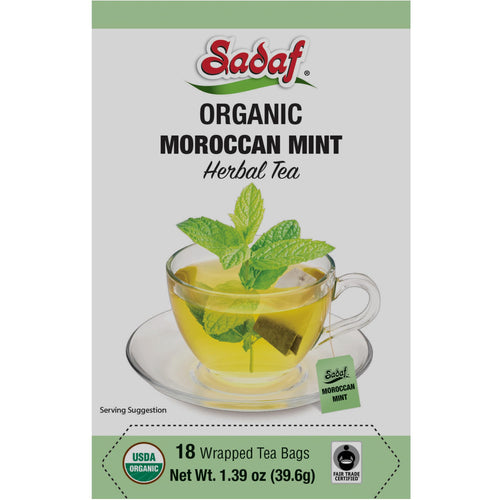 Sadaf Organic Moroccan Mint Tea, 18 Tea Bags