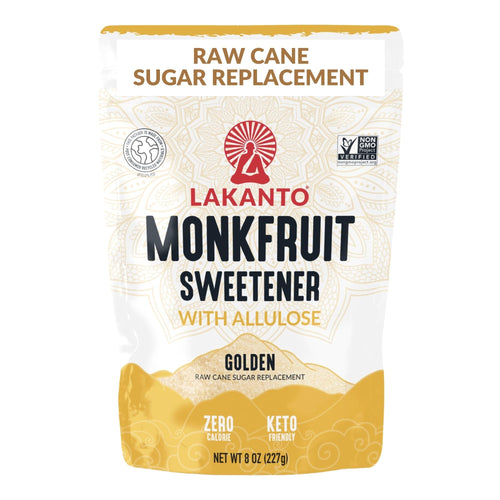 Lakanto Golden Monk Fruit Sweetener with Allulose, Raw Sugar Cane, 8 oz