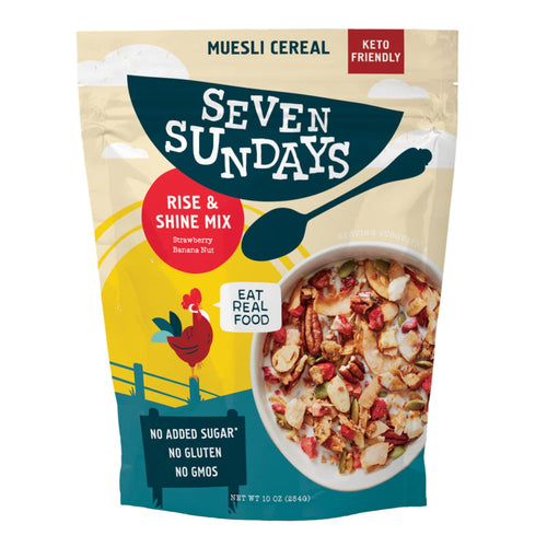 Seven Sundays Rise and Shine Muesli Cereal, Strawberry Banana Nut, 10 oz Pouch