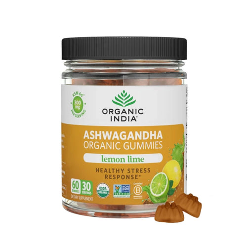 Organic India Ashwagandha Gummies, Lemon Lime, 60 Gummies