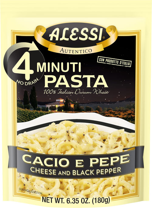 Alessi 4 Minute Pasta, Cheese & Black Pepper, 6.35 oz