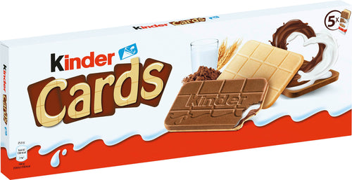 Kinder Cards Chocolate Snack Bars, 128 g (Pack of 2)
