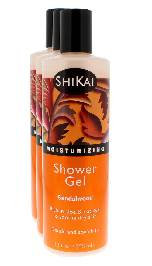 ShiKai Daily Moisturizing Shower Gel, Sandalwood, 12 oz (Pack of 3)