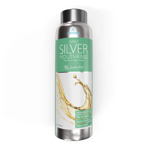 Elementa Alcohol-Free Fluoride-Free Mouthwash with Nano Silver, Winter Mint, 20 oz