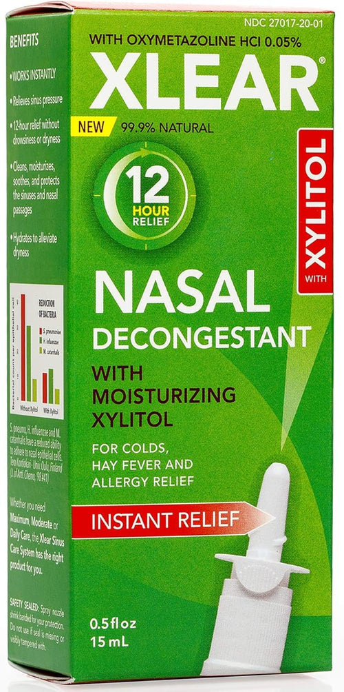 Xlear Oxymetazoline Nasal Spray with Xylitol, 0.5 fl oz (Pack of 4)