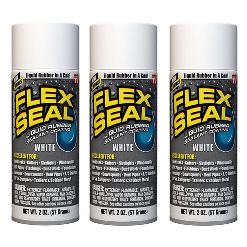 Flex Seal Spray Rubber Sealant Coating, White, 2 oz (Pack of 3)
