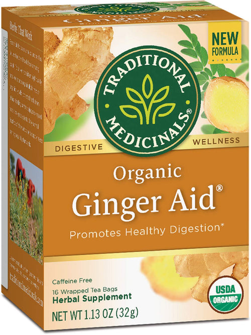 Traditional Medicinals Organic Ginger Aid Herbal Tea, 16 Tea Bags