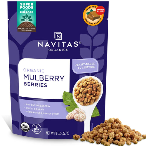 Navitas Organics Sun Dried White Turkish Mulberries, 8 oz