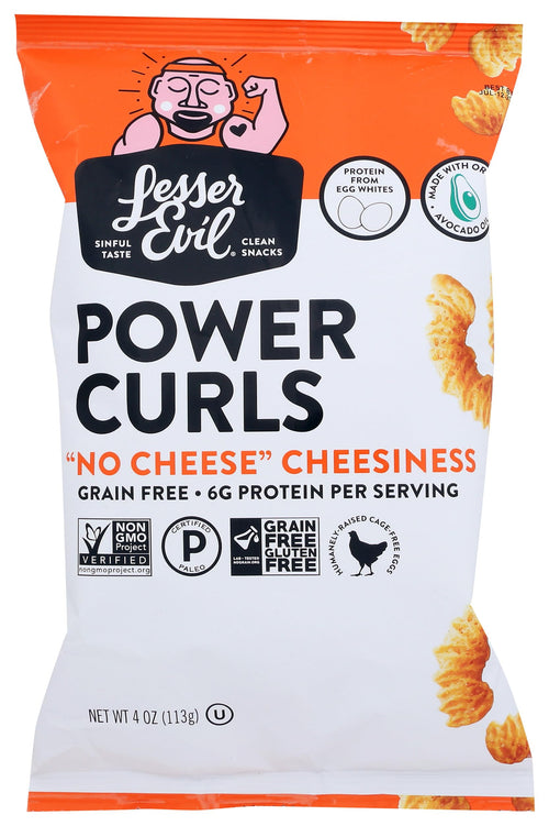 Lesser Evil Power Curls, Egg and Cheese, 4 oz
