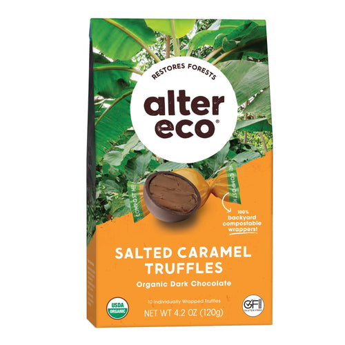 Alter Eco Salted Caramel Dark Chocolate Truffles, 10 Count