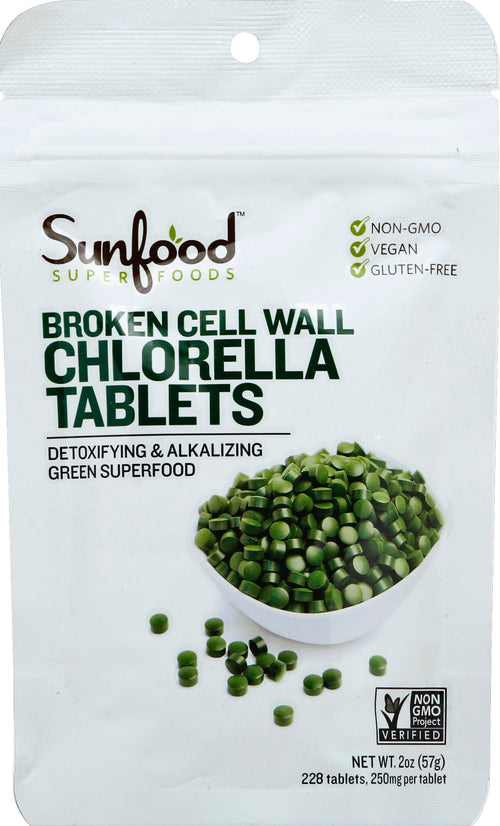 Sunfood Superfoods Broken Cell Wall Chlorella Tablets, 2 oz