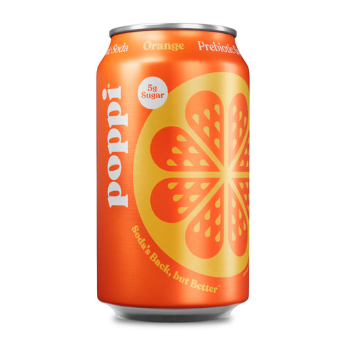 Poppi Sparkling Prebiotic Soda, Orange, 12 fl oz
