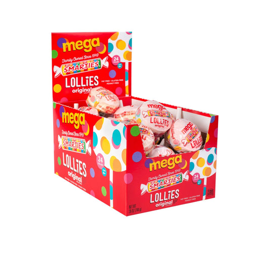 Smarties Double Lollies Mega, Assorted Fruity Flavors, 24 Count