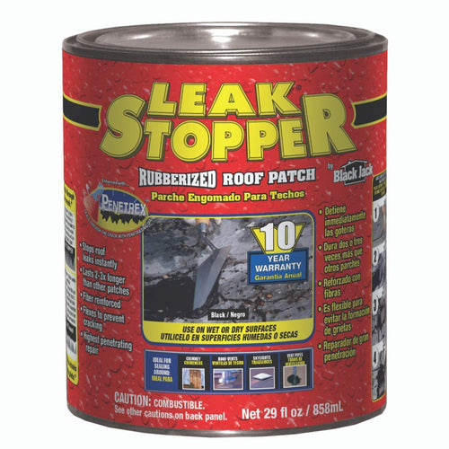 Leak Stopper Rubber Flexx Liquid Rubber Coating, Black, 1 Quart
