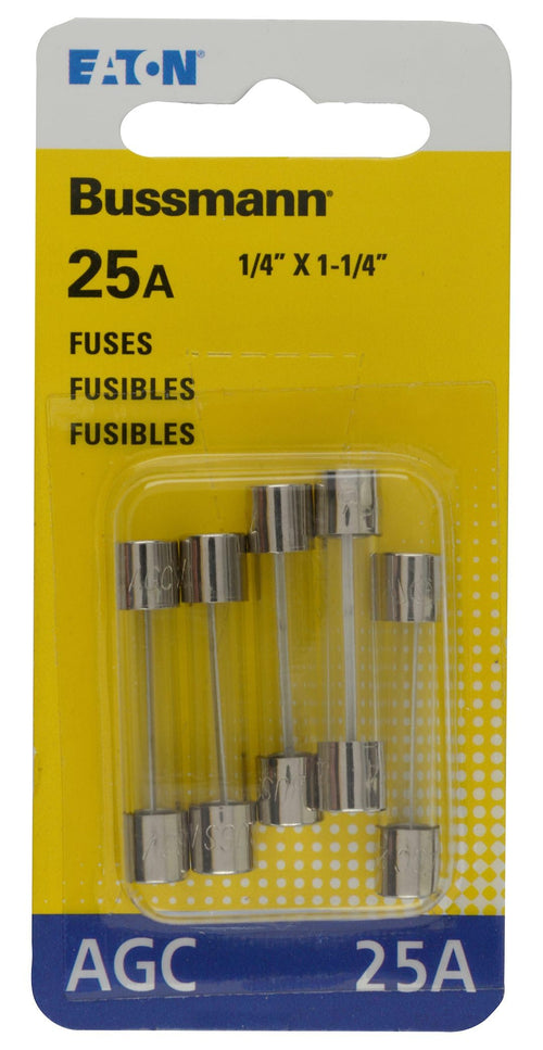Bussmann 25 Amp Fast Acting Glass Tube Fuse