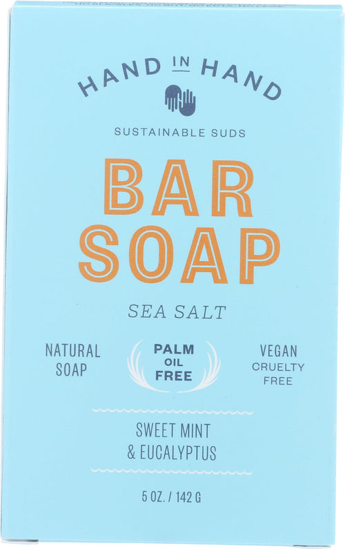 Hand in Hand Bar Soap, Sea Salt Sweet Mint Eucalyptus, 5 oz