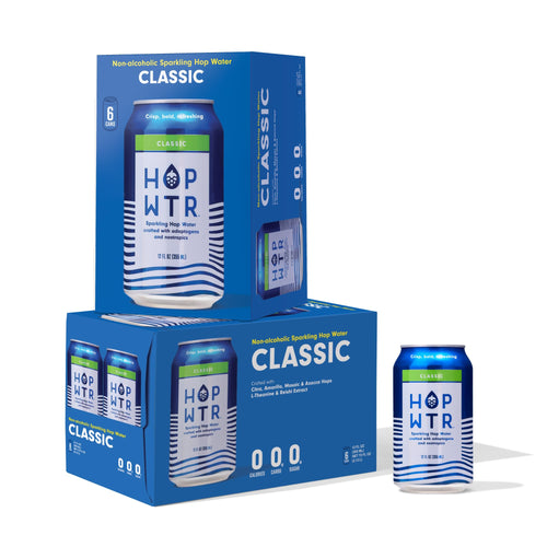 HOPWTR Classic Sparkling Hop Water, 12 oz (Pack of 12)