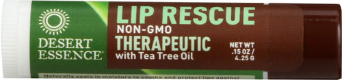Desert Essence Lip Rescue Therapeutic Lip Balm with Tea Tree Oil, 0.15 oz