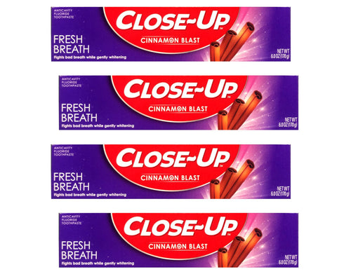 Close-Up Cinnamon Anticavity Fluoride Toothpaste, 6 oz (Pack of 4)