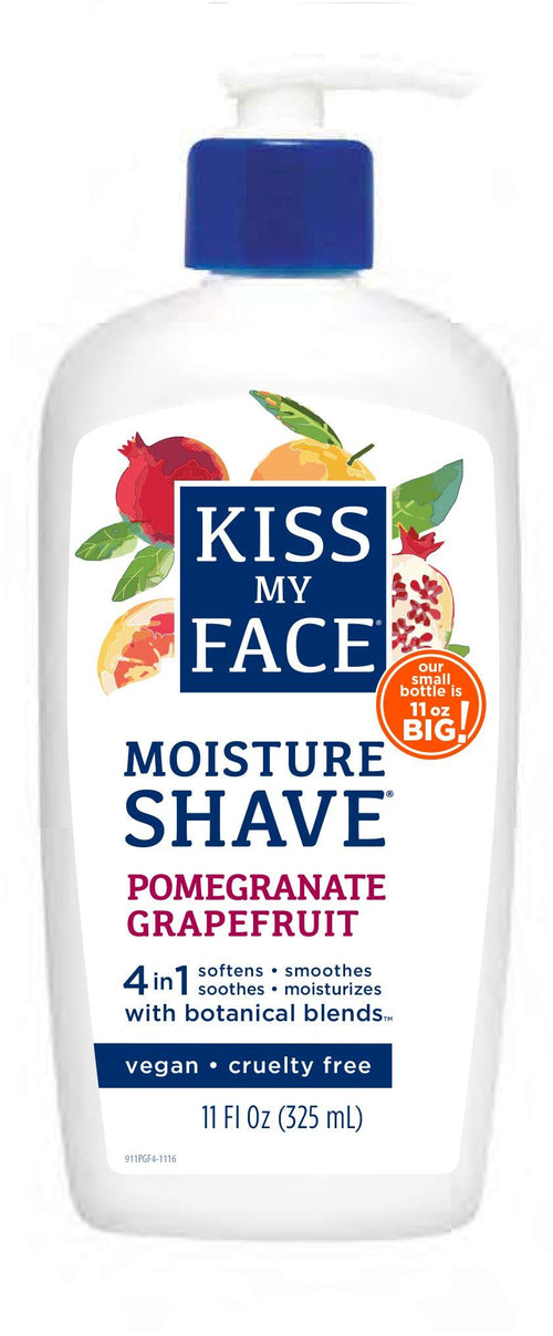 Kiss My Face Moisture Shave Natural Shaving Cream, Pomegranate Grapefruit, 11 oz
